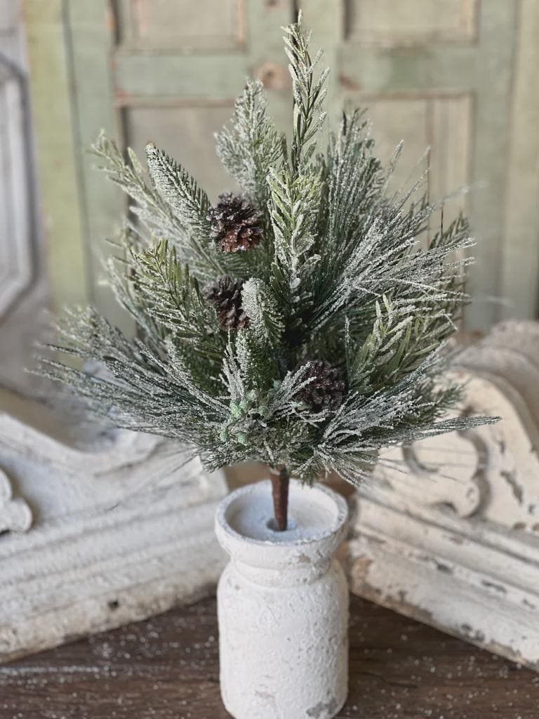 Snow Covered Pine Pick: Christmas Greens, Winter Wreath Supply