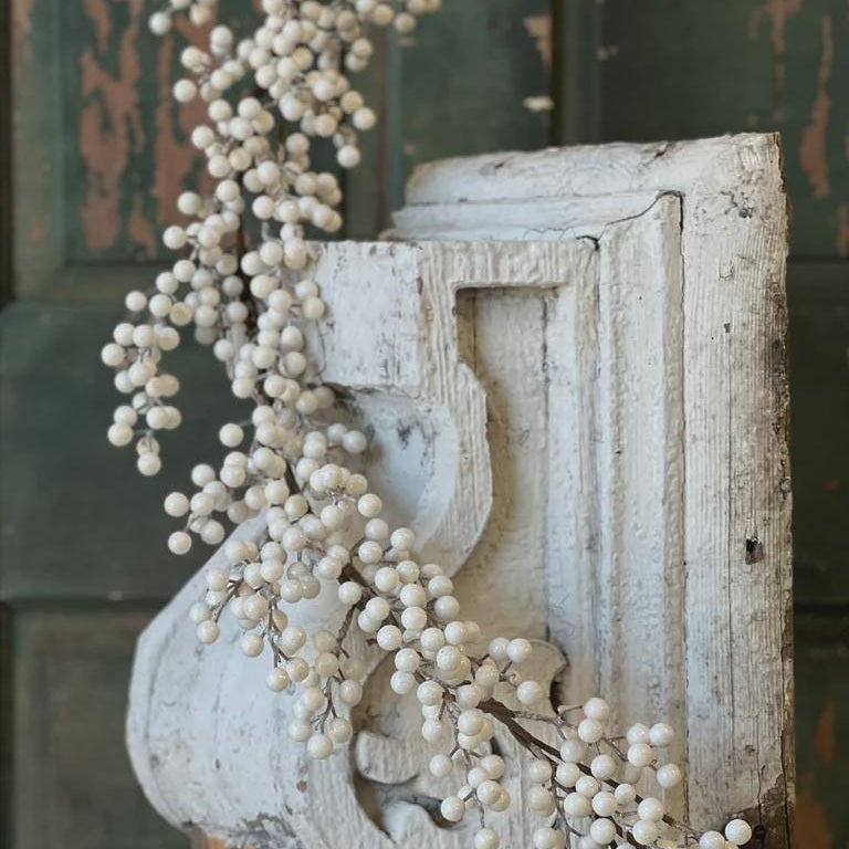 Faux Icy White Berry Garland - 5 Foot Christmas Garland