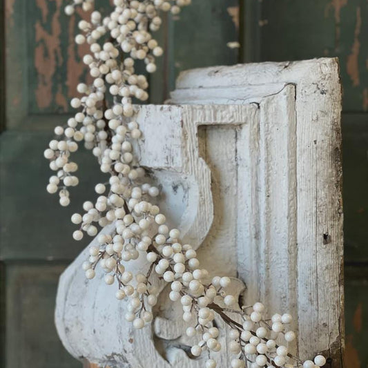 Faux Icy White Berry Garland - 5 Foot Christmas Garland