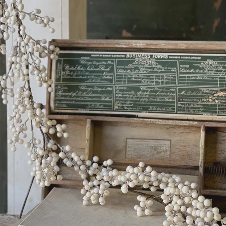 Faux Icy White Berry Garland - 5 Foot Christmas Garland