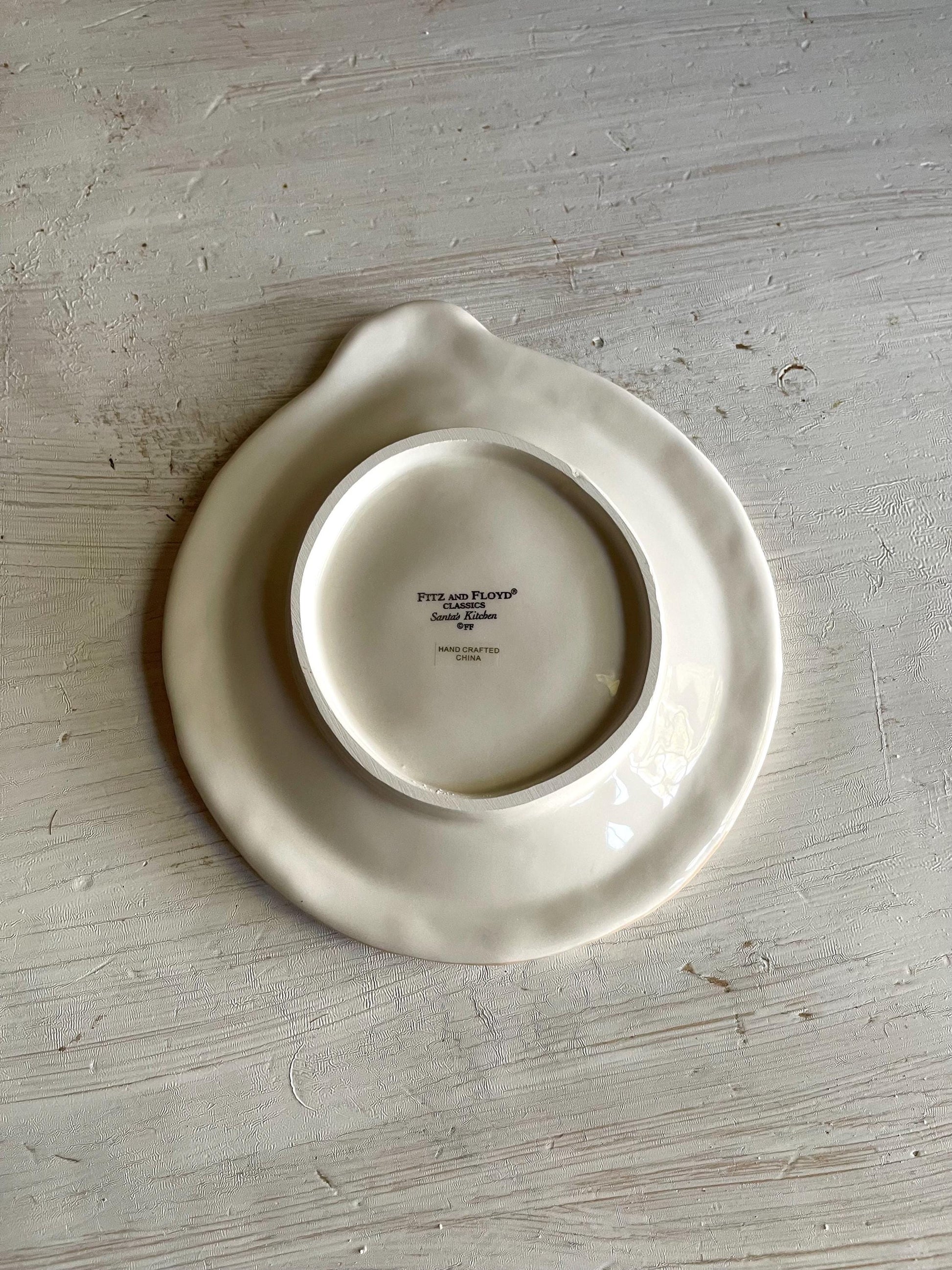 Fitz & Floyd Christmas Ornament Snack Plate with Spreader: Vintage Holiday Entertaining