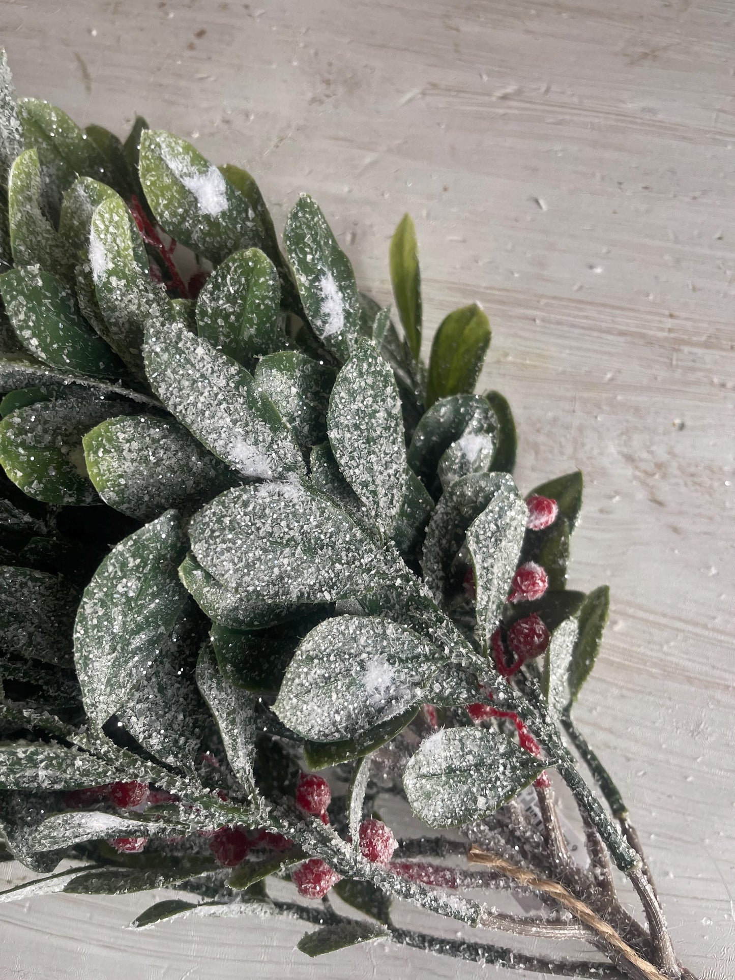 Snow Covered Holly and Berry Stems: Christmas Vase Filler, 23-Inch Pick