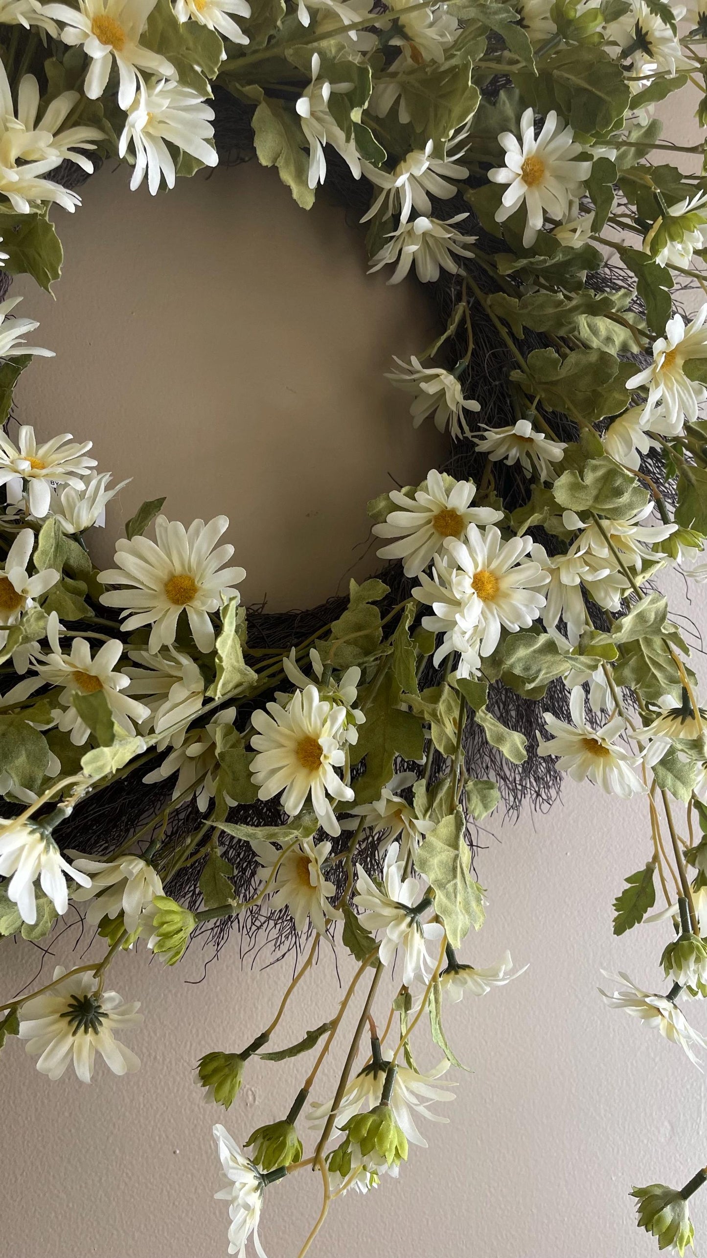Spring Wreath - Cream Daisies - 28-Inch Spring Decor