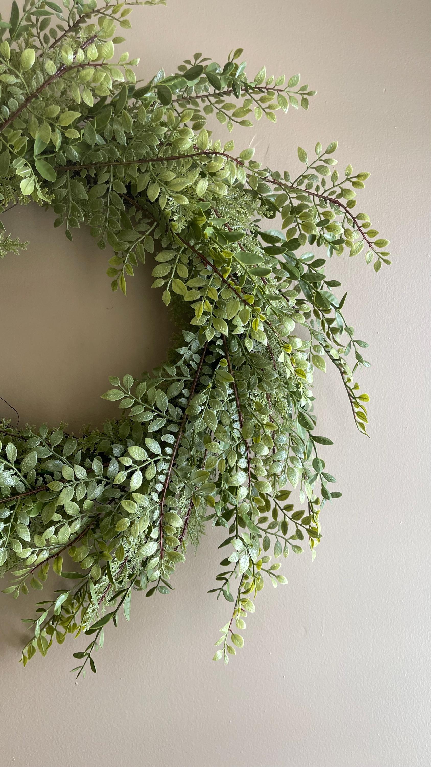 Fern Wreath - Spring Decor - 28-Inch Wreath