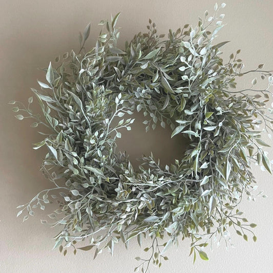 Mixed Sage Candle Ring or Small Wreath - Wedding Decor - 14-Inch