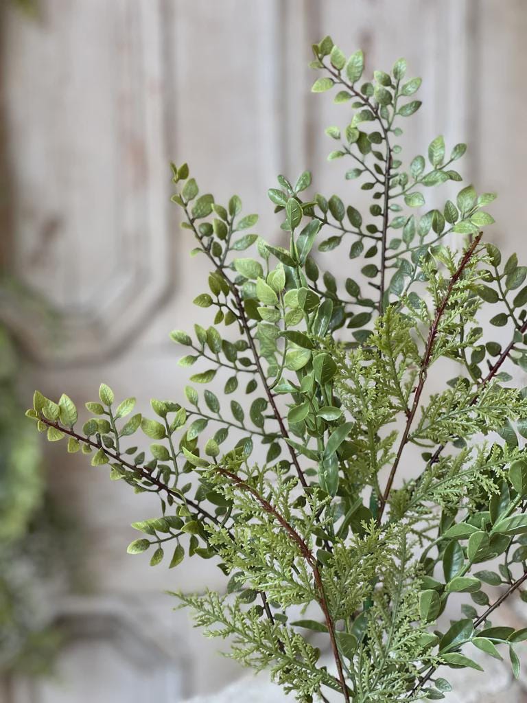 Artificial Mixed Ferns, 23" Faux Greenery Spray