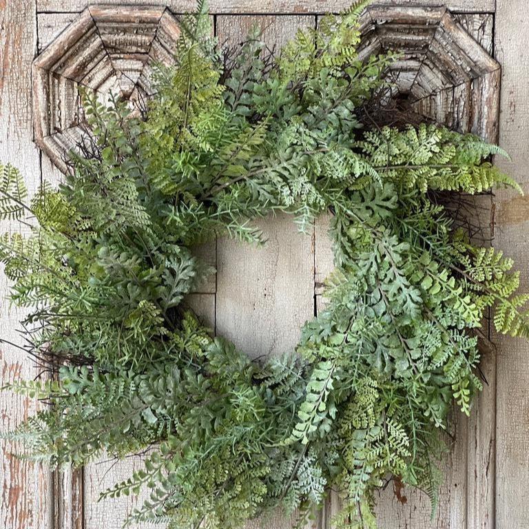 Fern Wreath - Spring Decor - 26-Inch Wreath