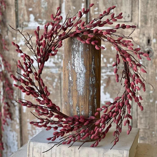 Rosewood Catkin Buds Wreath - Spring Decor - 22-Inch Wreath