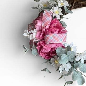 Pink Plaid Bias 1.5 Inch Spring Ribbon - Easter Ribbon