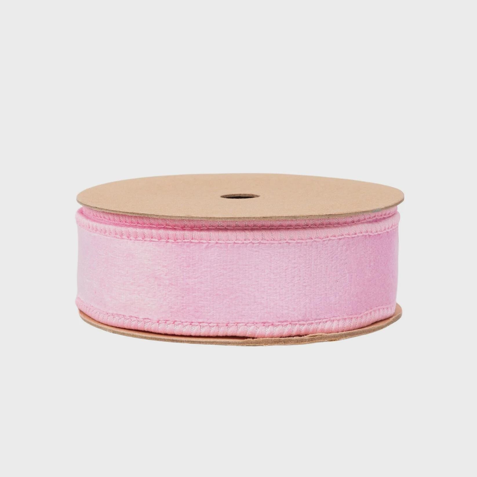 1 Inch Reversible Velvet Ribbon - Spring Ribbon - Wired