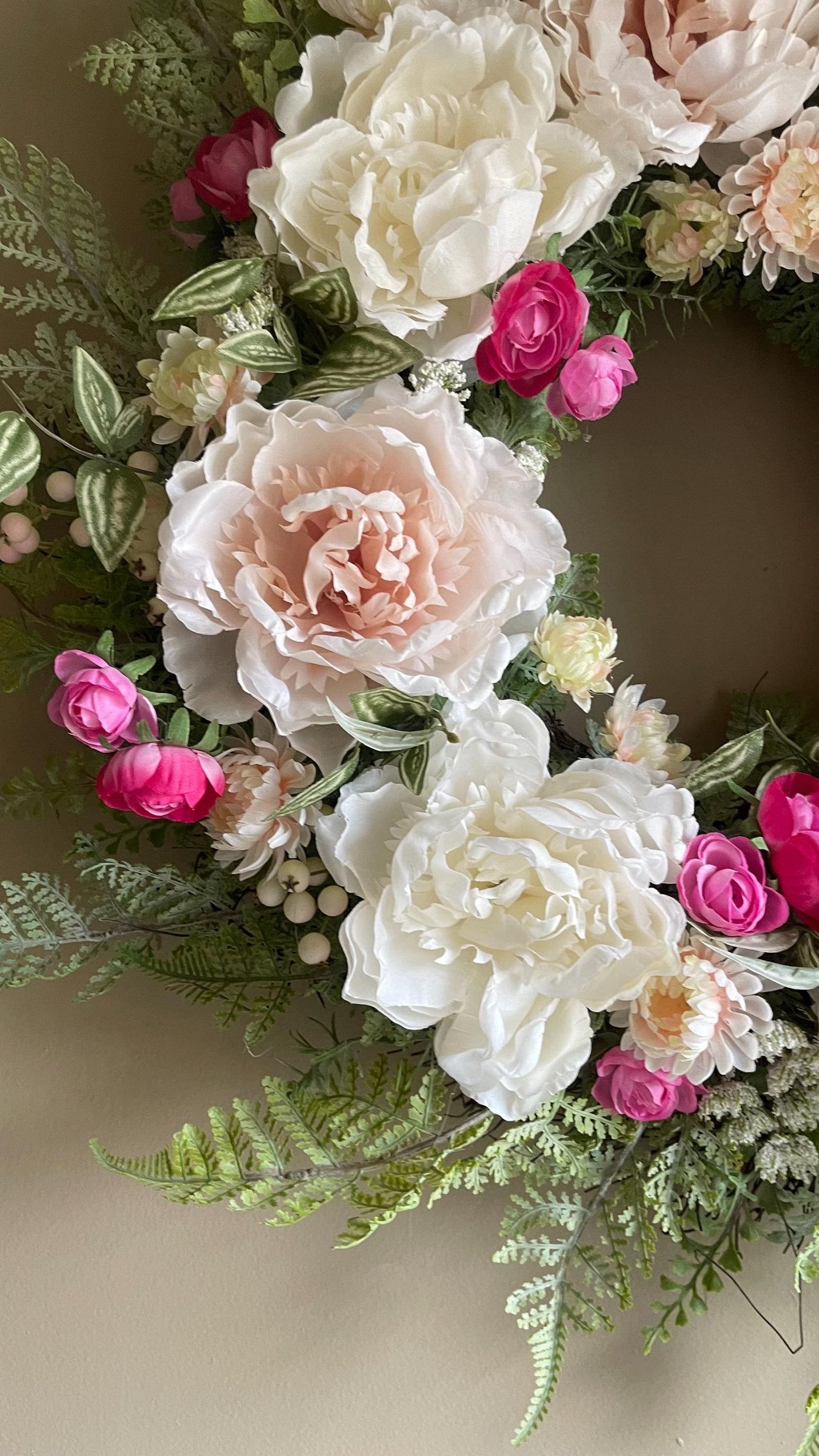 Spring Peony Wreath - Farmhouse Decor
