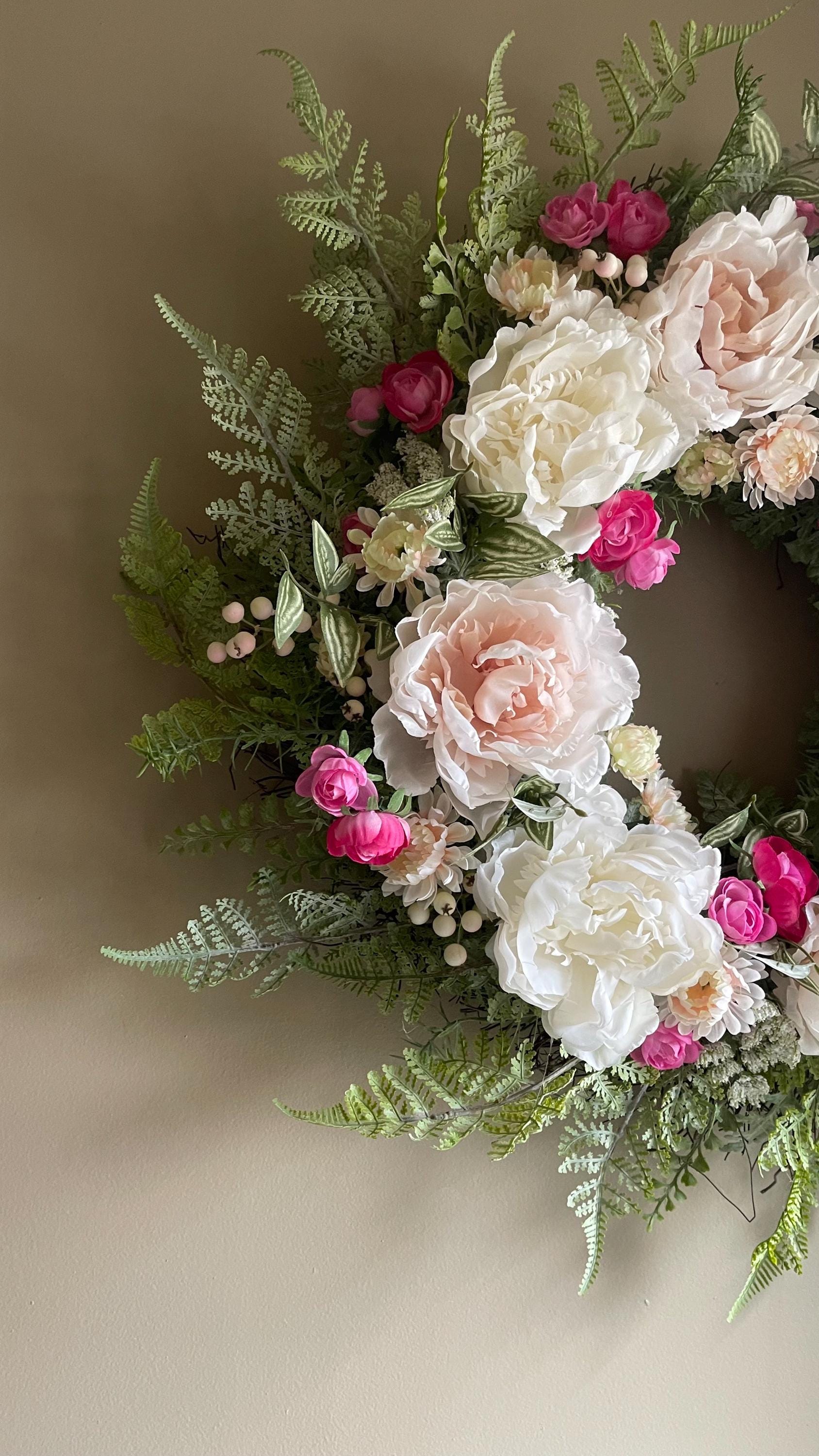 Spring Peony Wreath - Farmhouse Decor
