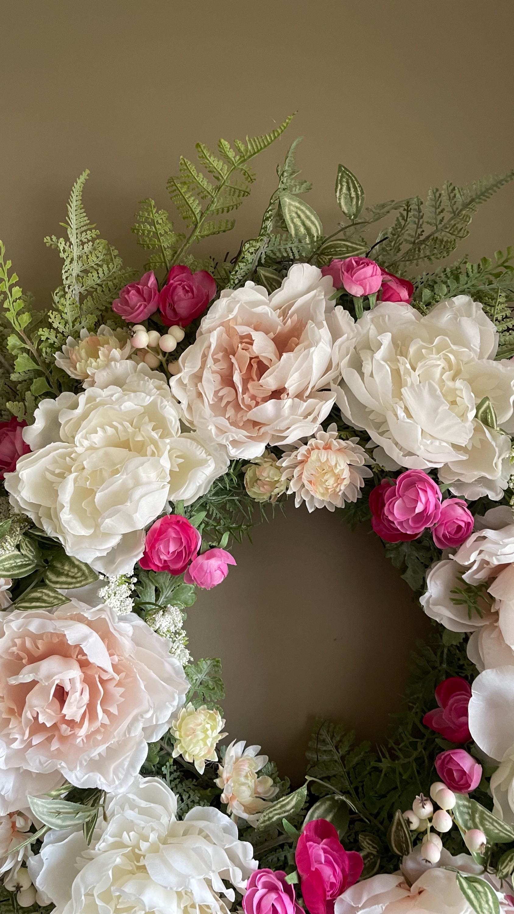Spring Peony Wreath - Farmhouse Decor