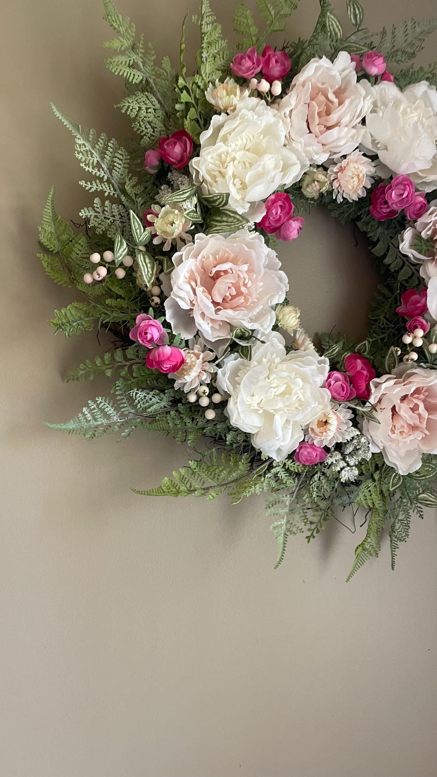 Spring Peony Wreath - Farmhouse Decor