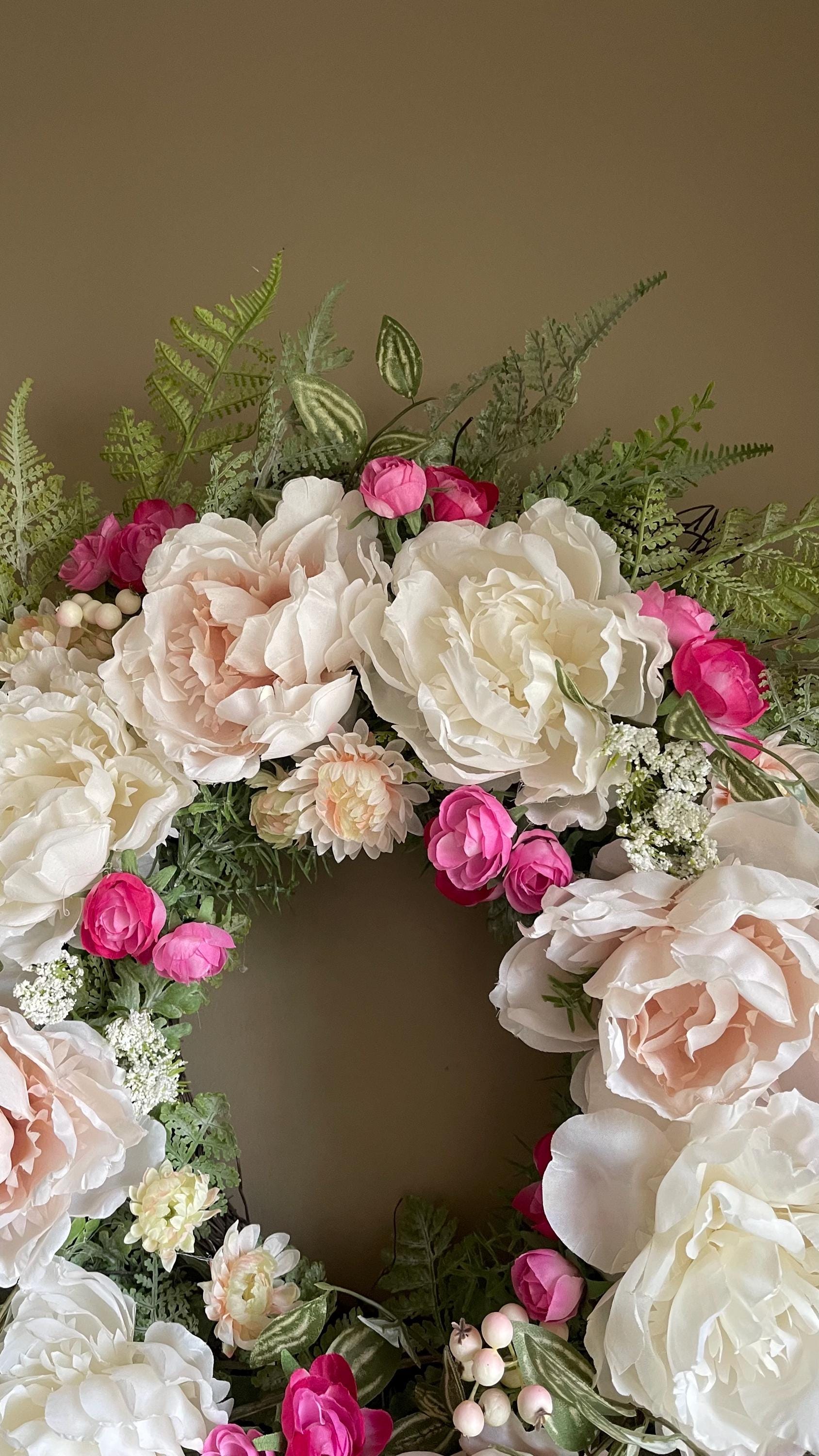 Spring Peony Wreath - Farmhouse Decor