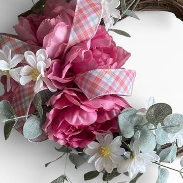 Pink Plaid Bias 1.5 Inch Spring Ribbon - Easter Ribbon
