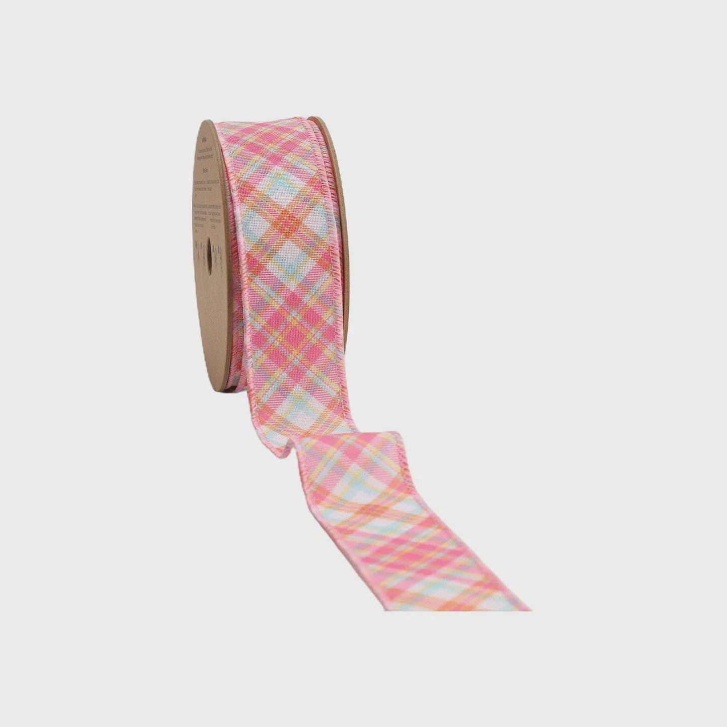 Pink Plaid Bias 1.5 Inch Spring Ribbon - Easter Ribbon