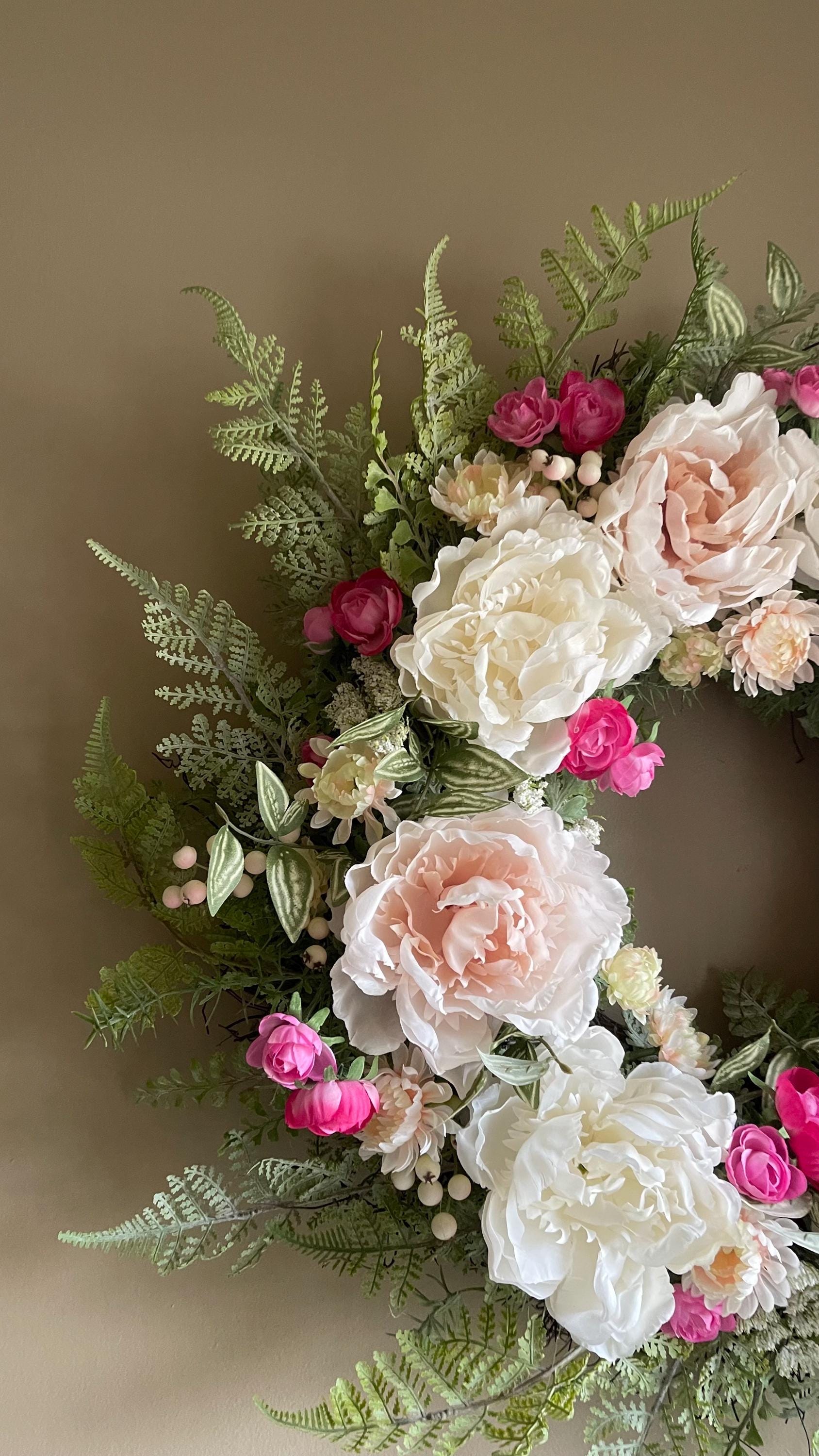 Spring Peony Wreath - Farmhouse Decor