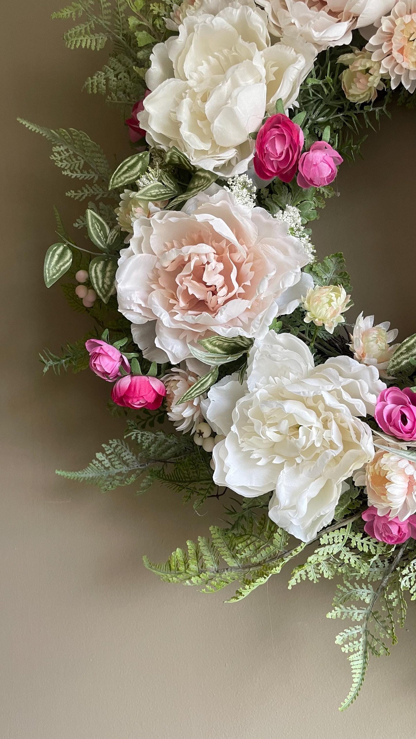 Spring Peony Wreath - Farmhouse Decor