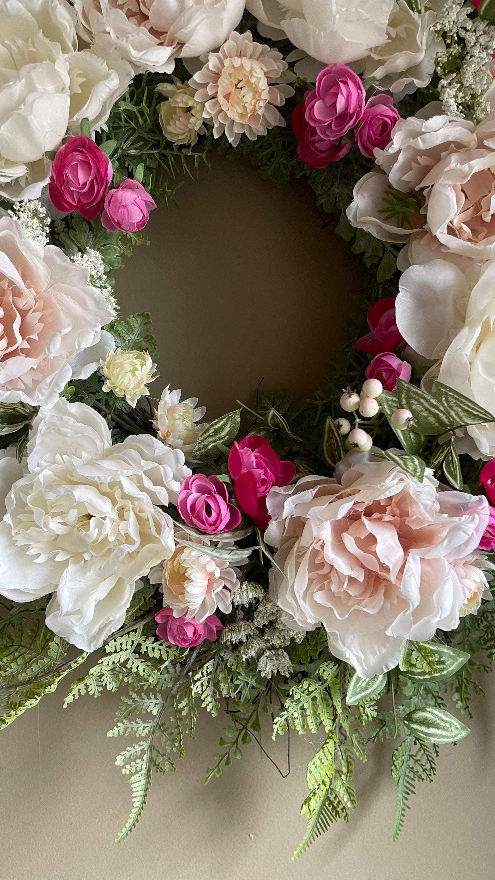 Spring Peony Wreath - Farmhouse Decor