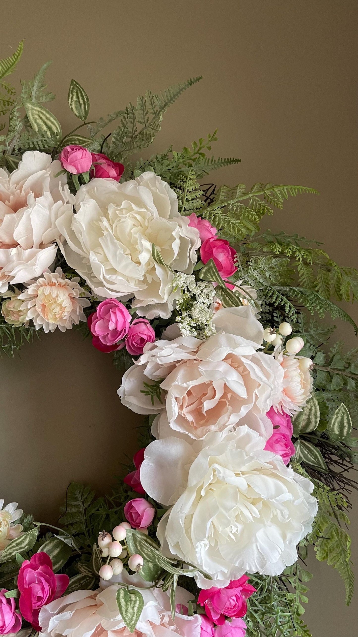Spring Peony Wreath - Farmhouse Decor