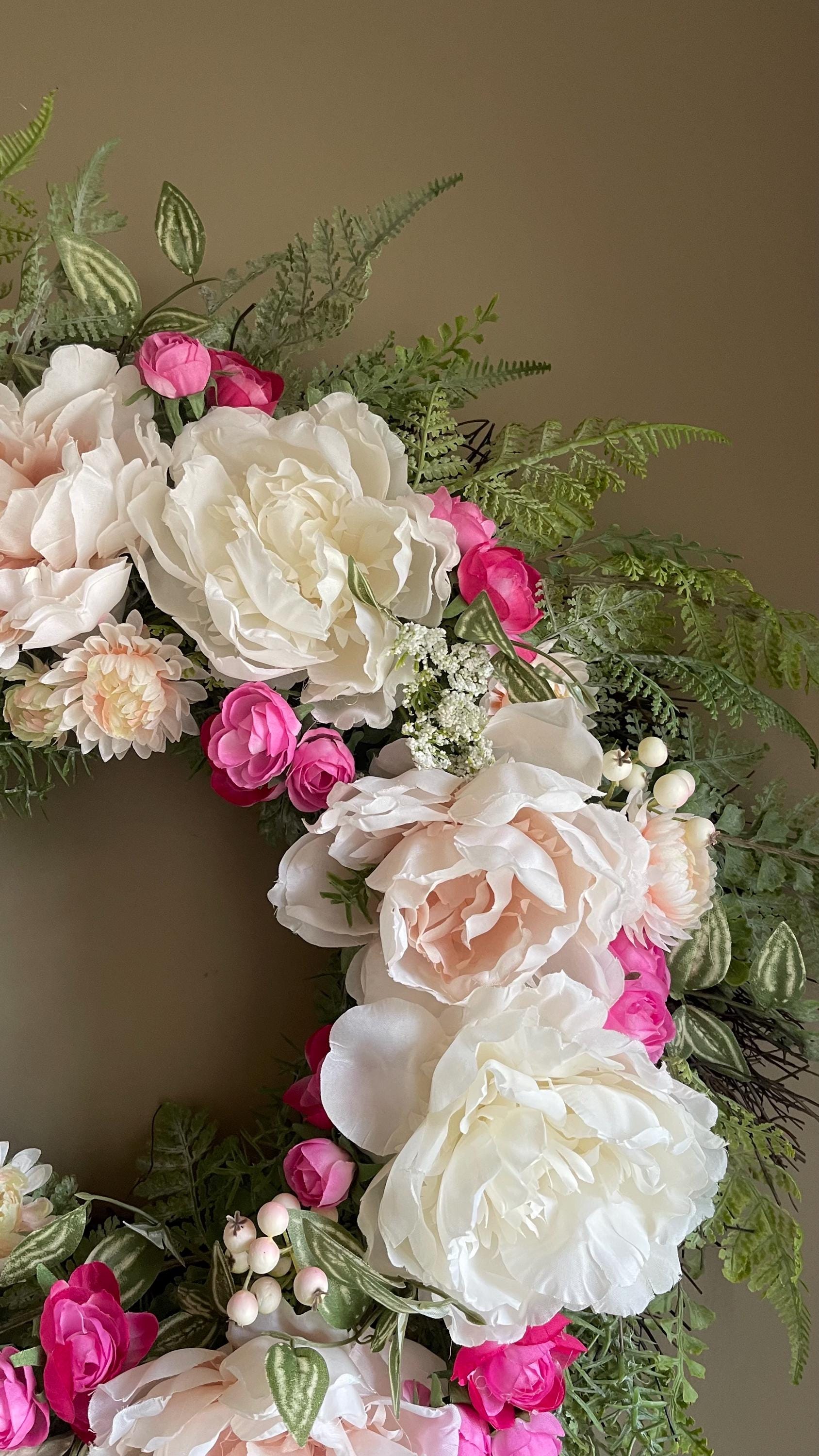 Spring Peony Wreath - Farmhouse Decor