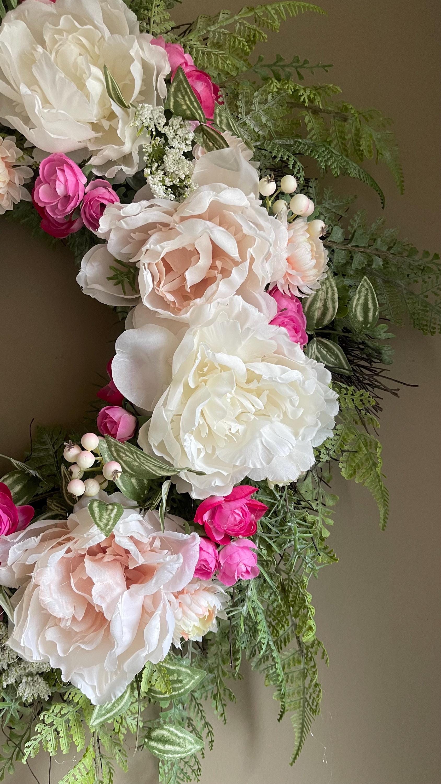 Spring Peony Wreath - Farmhouse Decor
