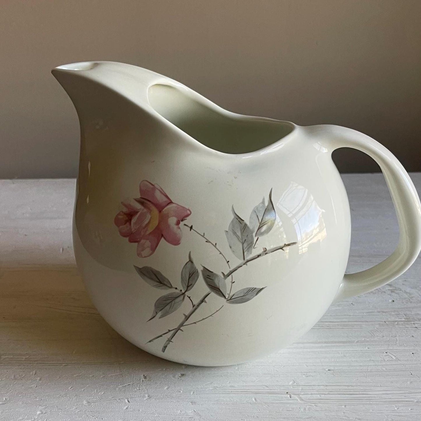 Vintage Ballerina Universal Rosette Ball Pitcher | Mid-Century Farmhouse Pitcher