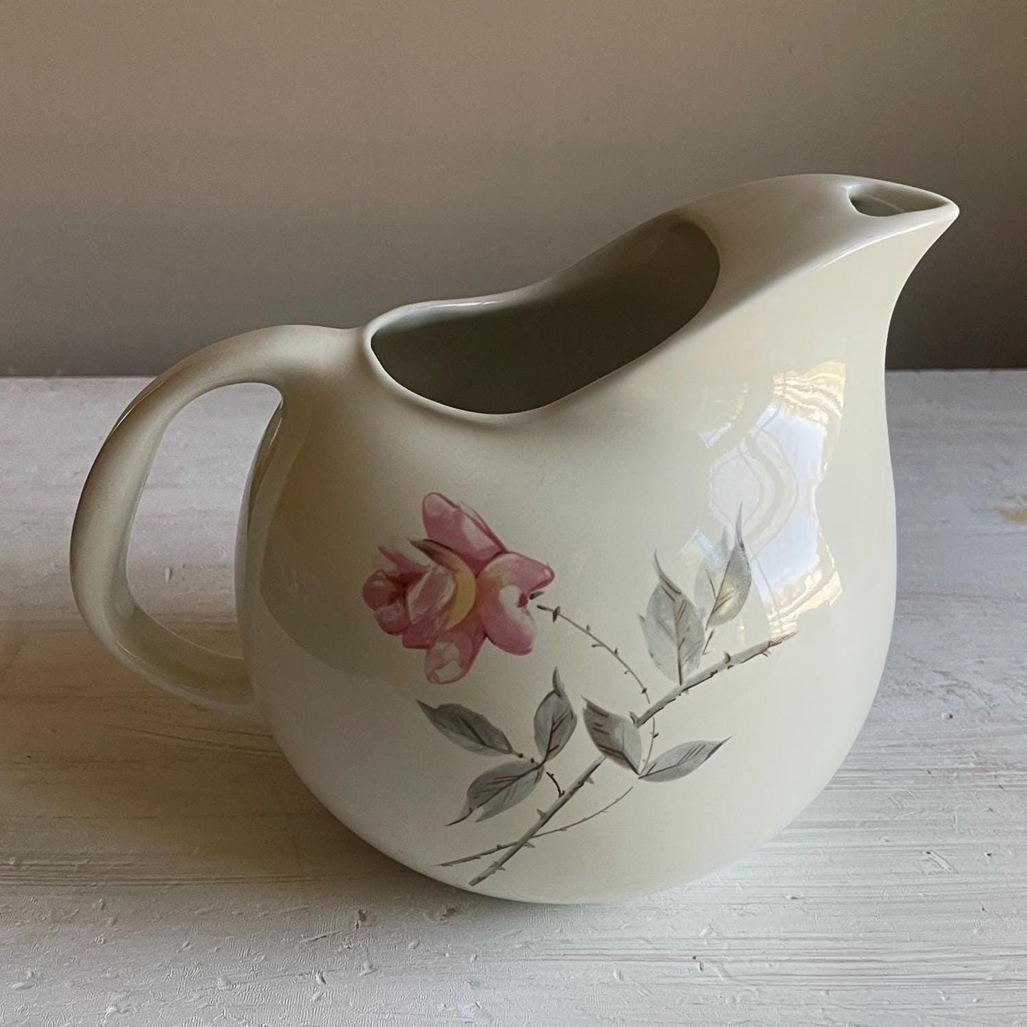 Vintage Ballerina Universal Rosette Ball Pitcher | Mid-Century Farmhouse Pitcher