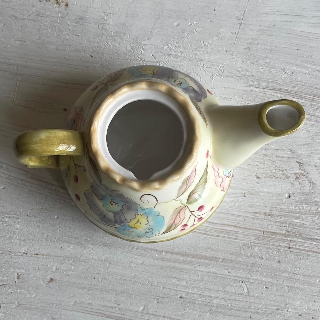 Vintage Tracy Porter 3-Piece Stacking Tea for One Set | Hand-Painted Floral Teapot & Cup