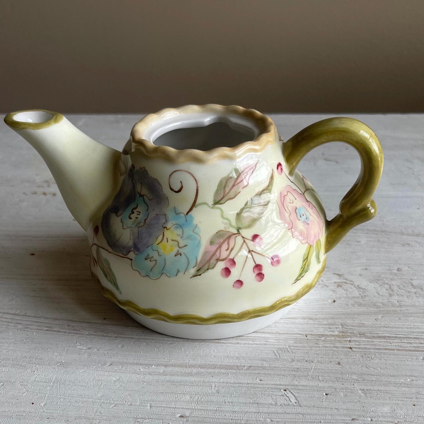Vintage Tracy Porter 3-Piece Stacking Tea for One Set | Hand-Painted Floral Teapot & Cup