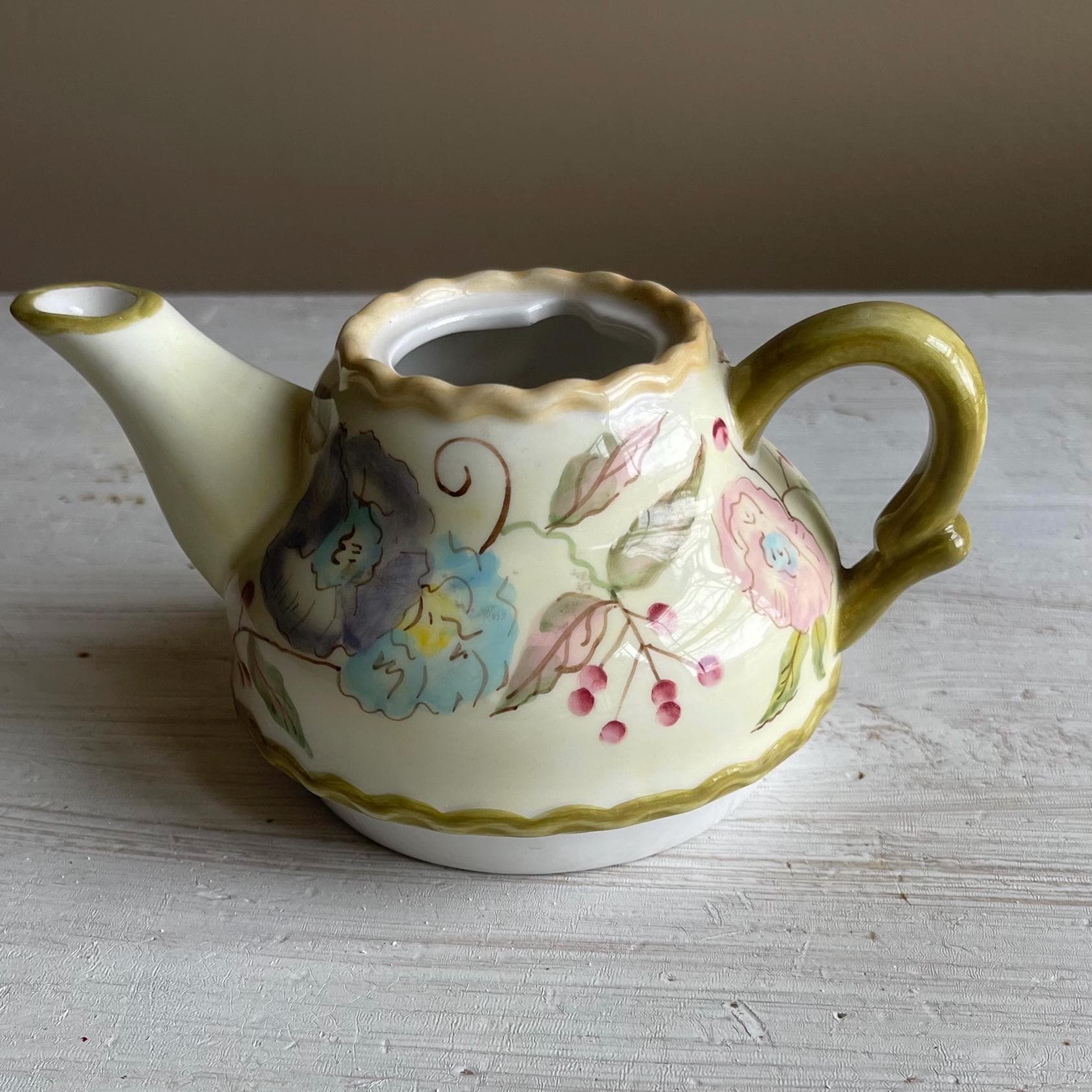 Vintage Tracy Porter 3-Piece Stacking Tea for One Set | Hand-Painted Floral Teapot & Cup