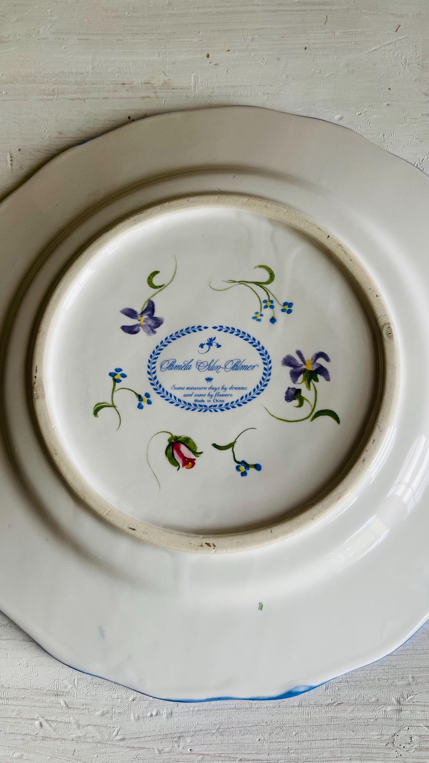 Blue Ridge Pottery Handpainted Floral Dinner Plate – Pamela Silin-Palmer Design, 10.5 Inch