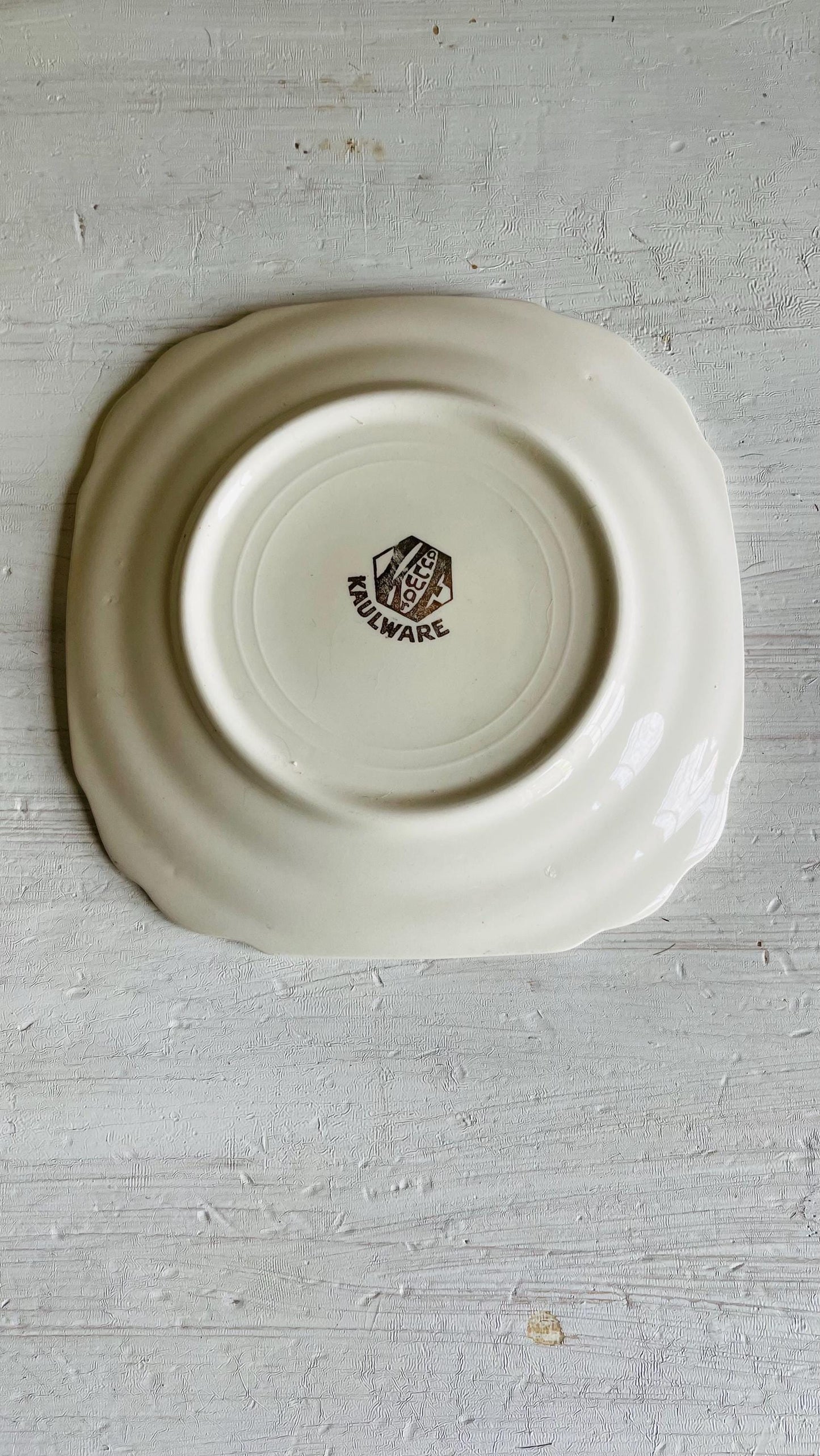Vintage Kaulware 14K Gold Square Bread Plates Set of 4 | Floral Bouquet