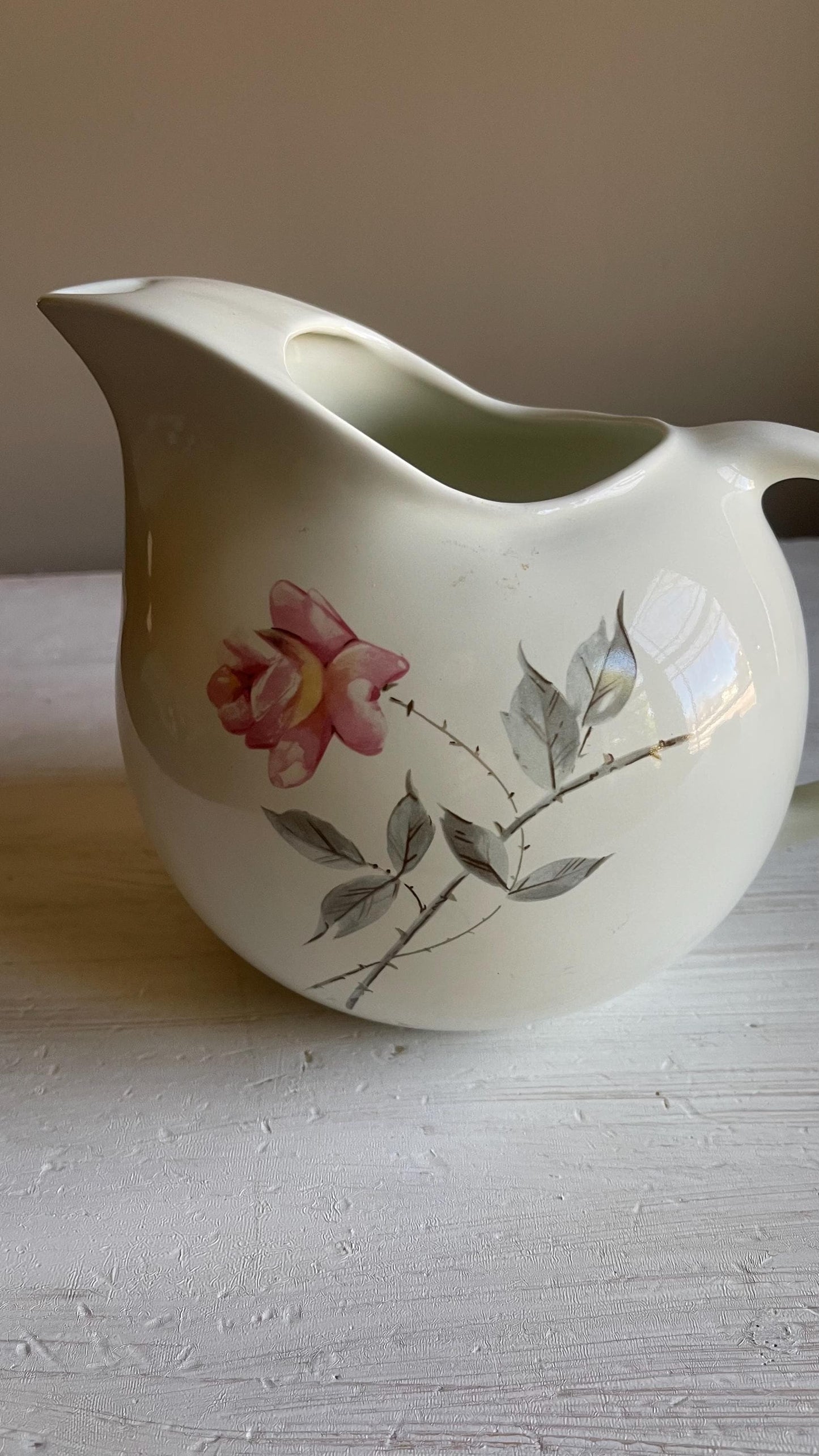 Vintage Ballerina Universal Rosette Ball Pitcher | Mid-Century Farmhouse Pitcher