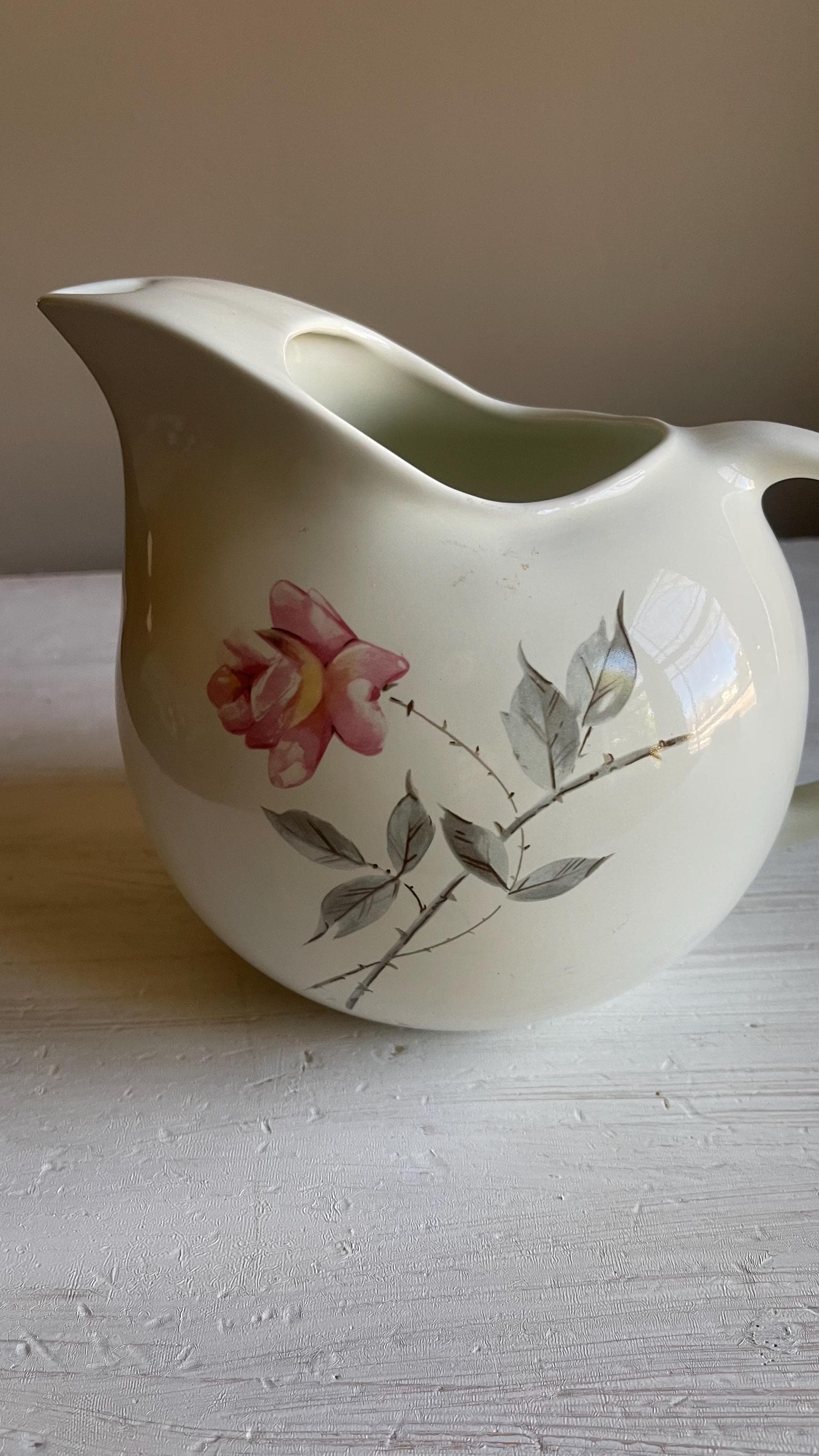 Vintage Ballerina Universal Rosette Ball Pitcher | Mid-Century Farmhouse Pitcher