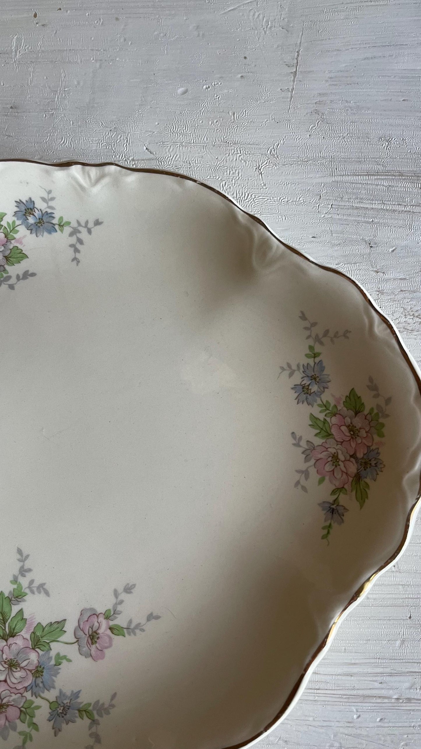 Vintage Homer Laughlin Republic 11.5 Inch Oval Platter | Pink & Blue Floral