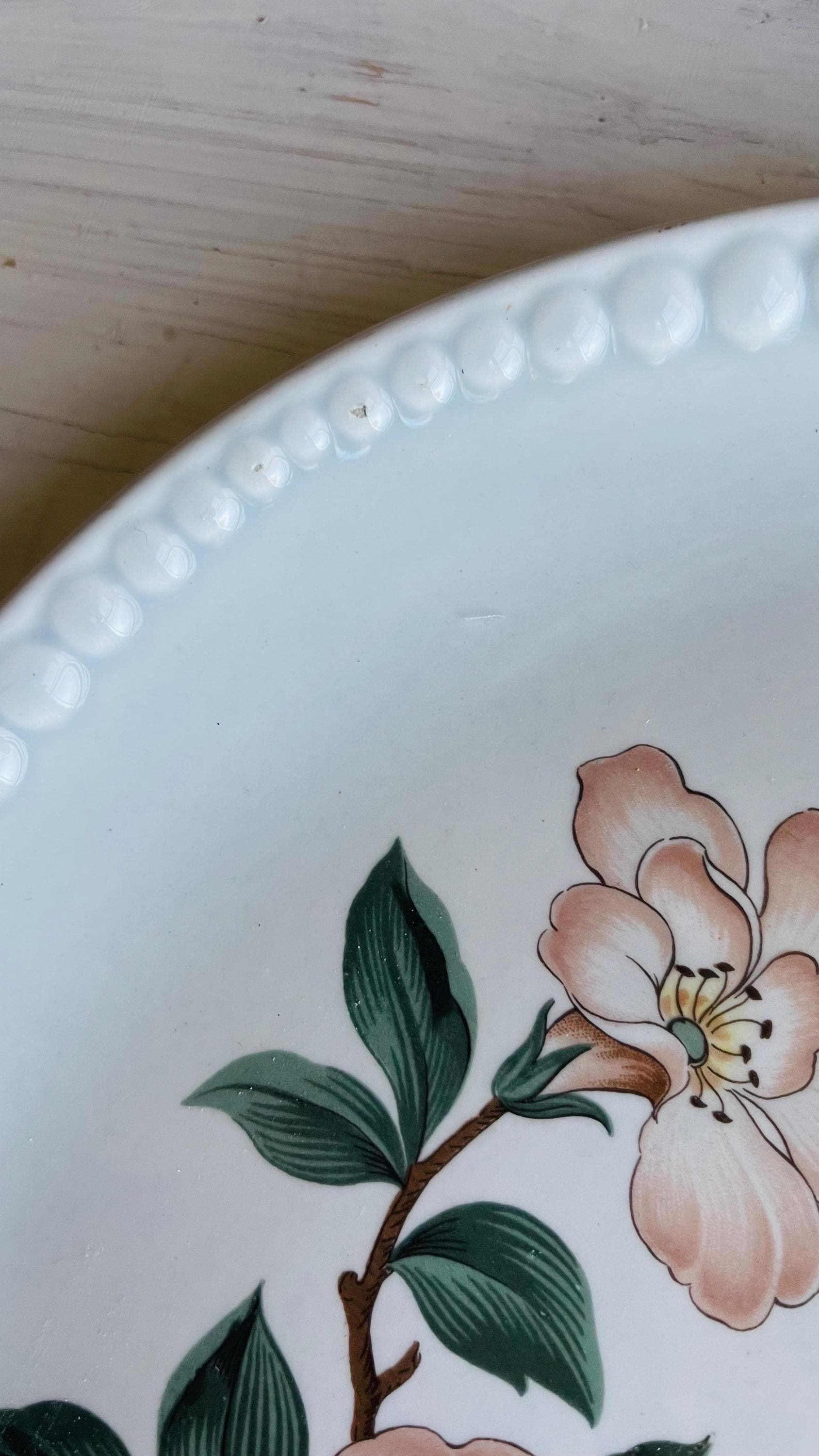 Vintage Crooksville Dogwood Round Platter | Mid-Century Floral Serving Platter