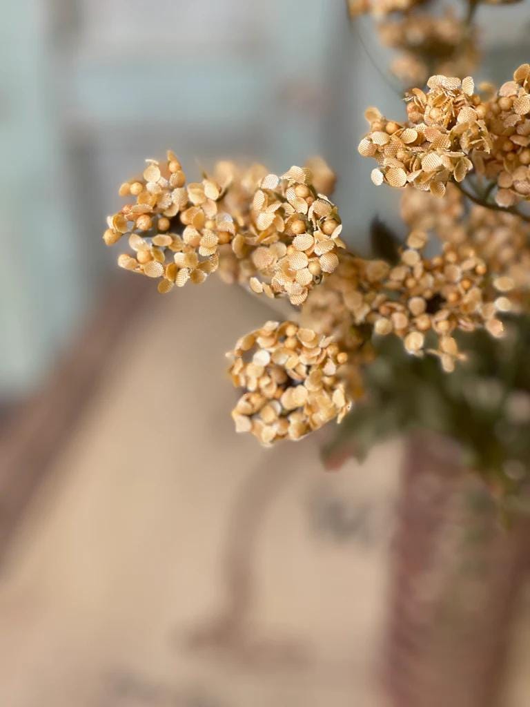 Artificial Fennel Flower Bundle: Mustard Yellow Fall Floral - 13 Inch