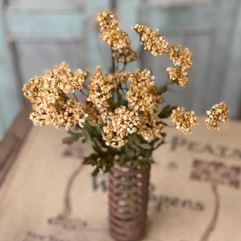 Artificial Fennel Flower Bundle: Mustard Yellow Fall Floral - 13 Inch