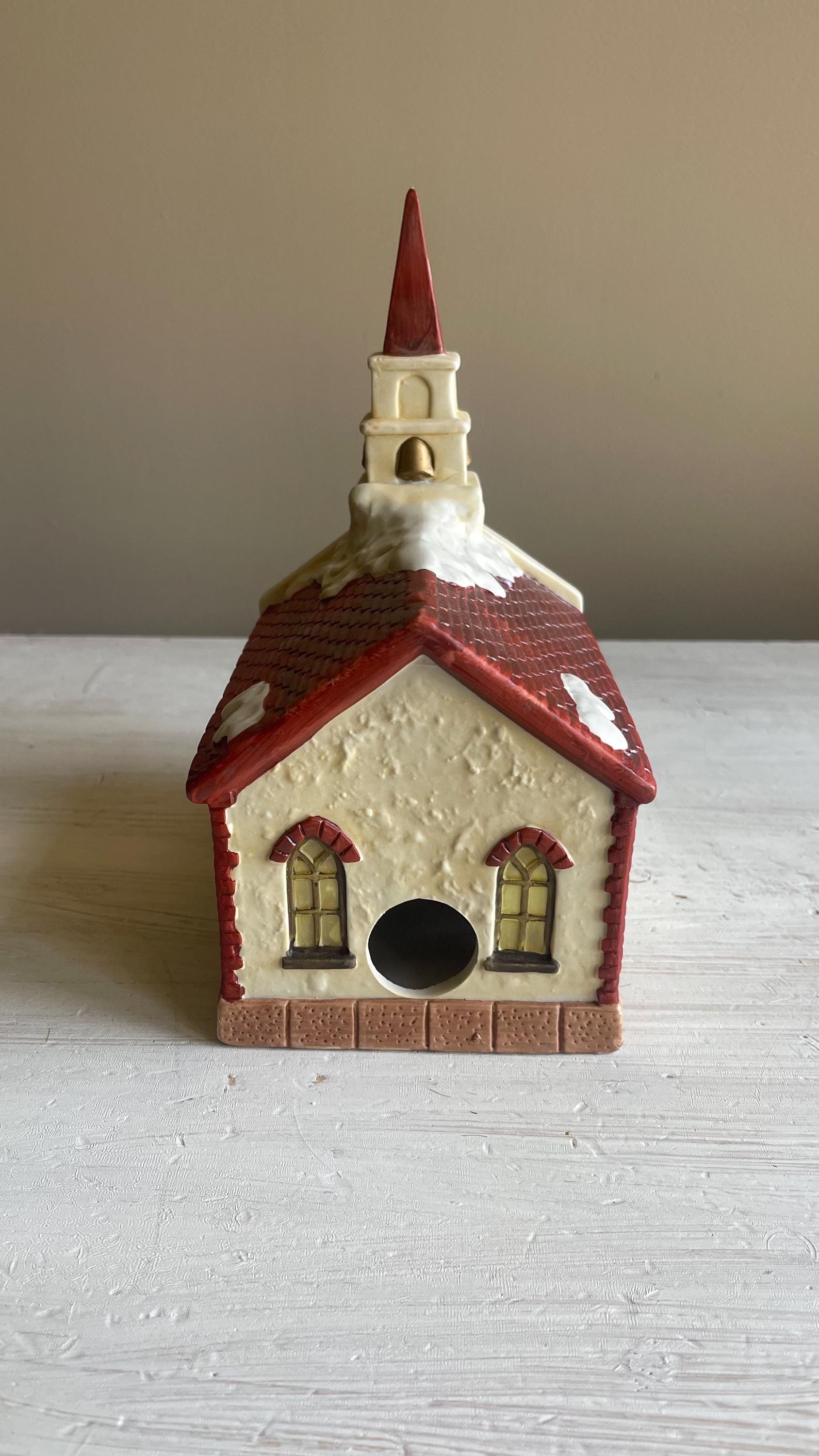 Americana Village St. Mary's Church – Hand-Painted Porcelain Christmas Decoration 1991