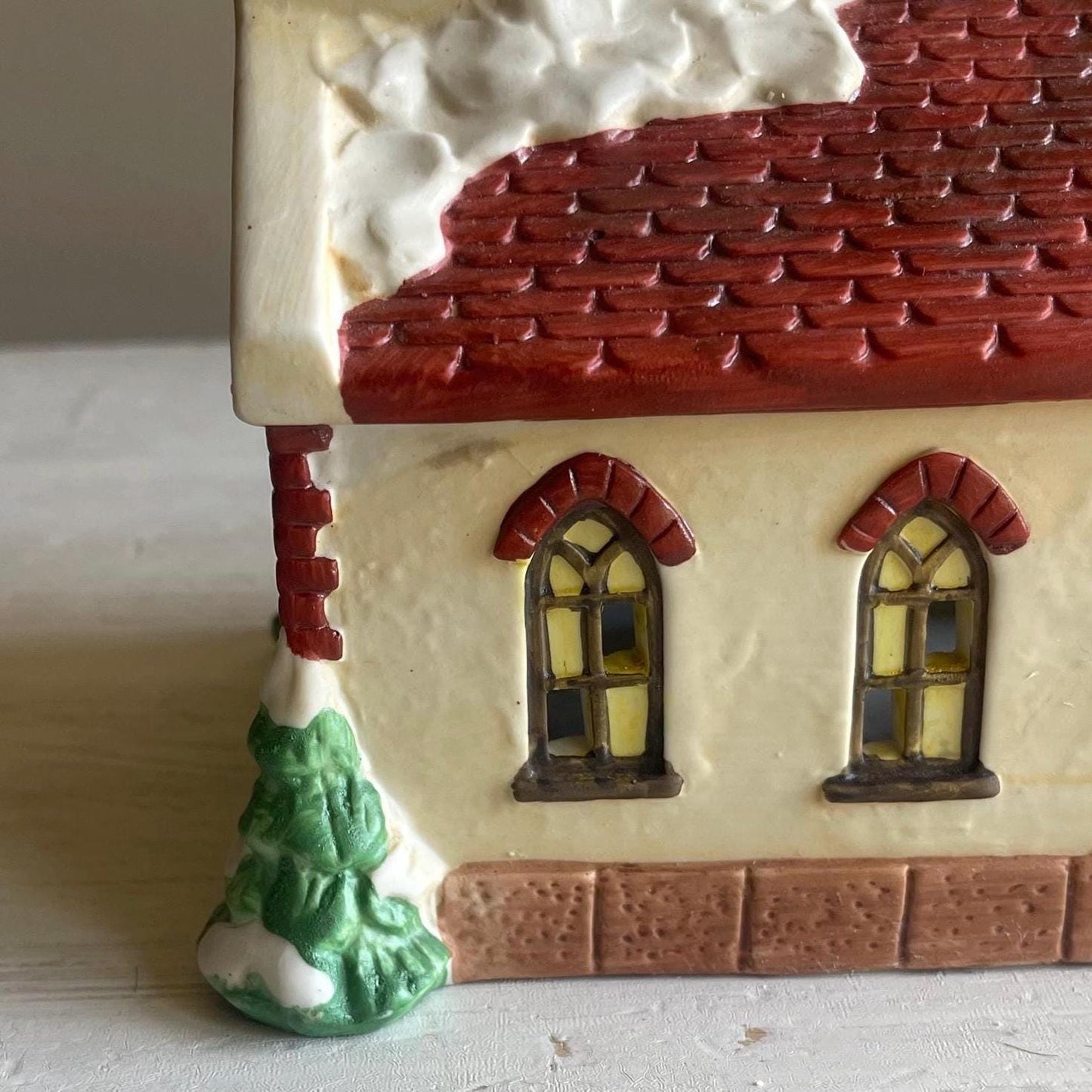 Americana Village St. Mary's Church – Hand-Painted Porcelain Christmas Decoration 1991