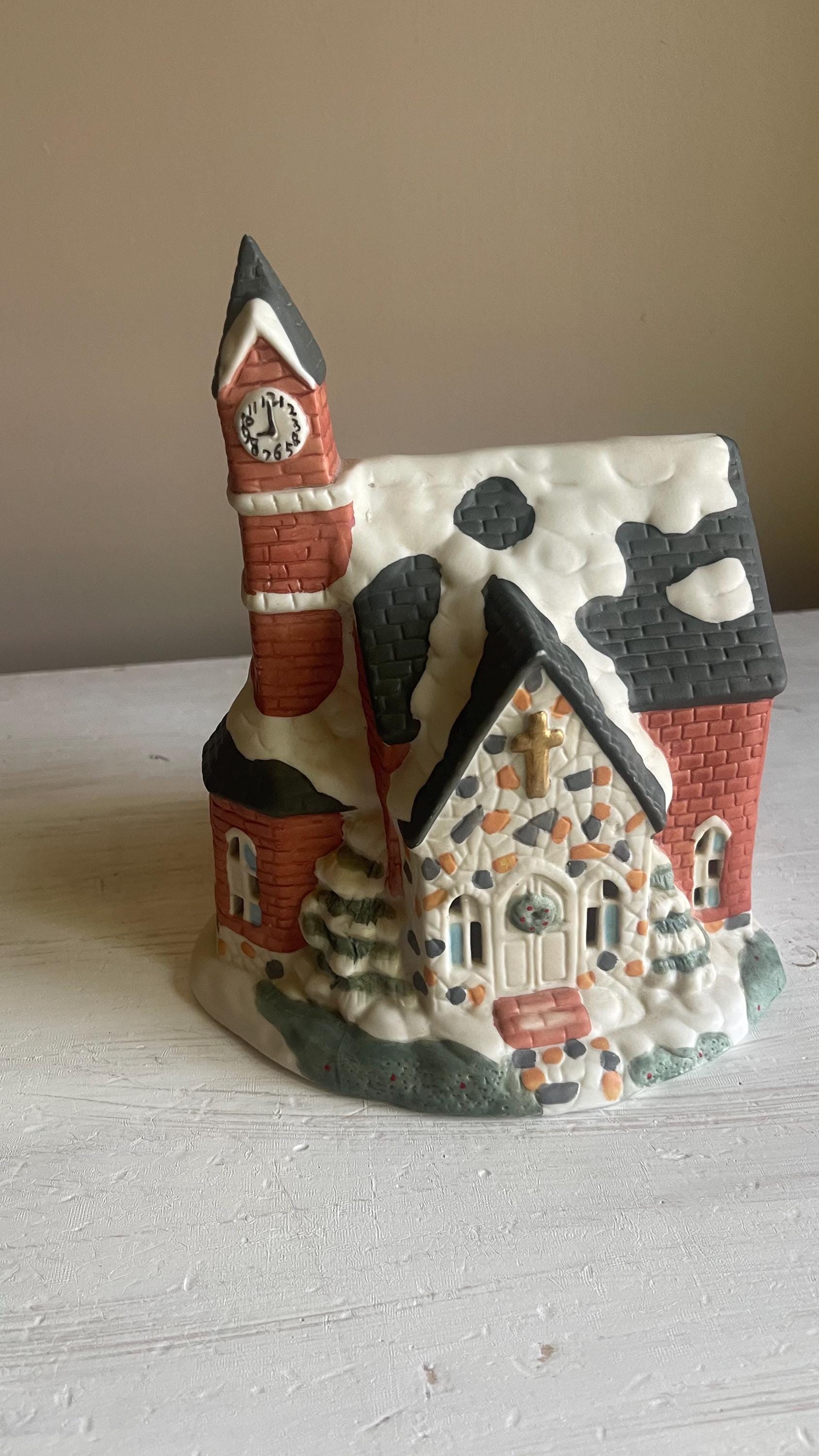 Dickens Collectibles Victorian Church | Lighted Porcelain Christmas Village House