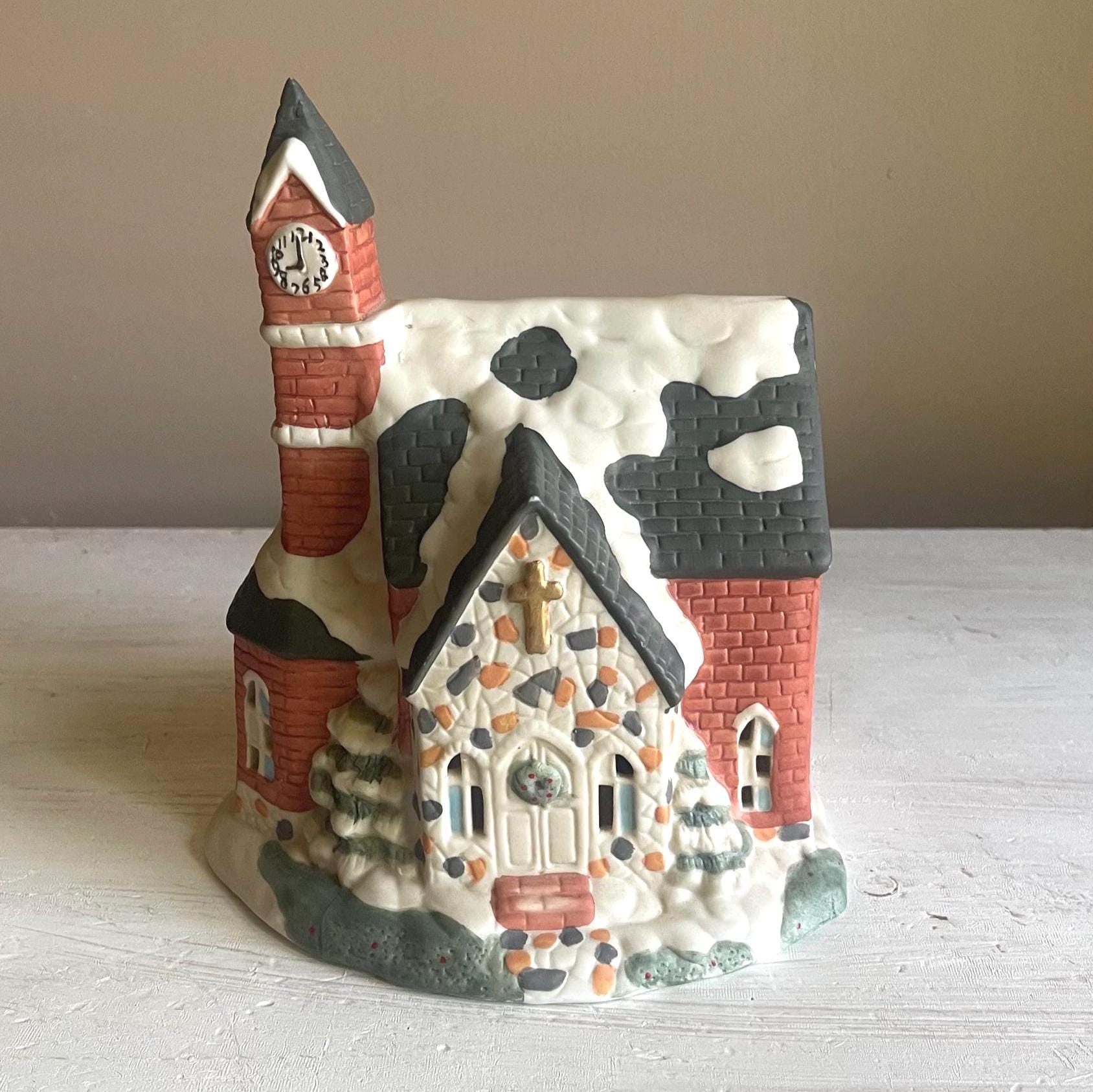 Dickens Collectibles Victorian Church | Lighted Porcelain Christmas Village House