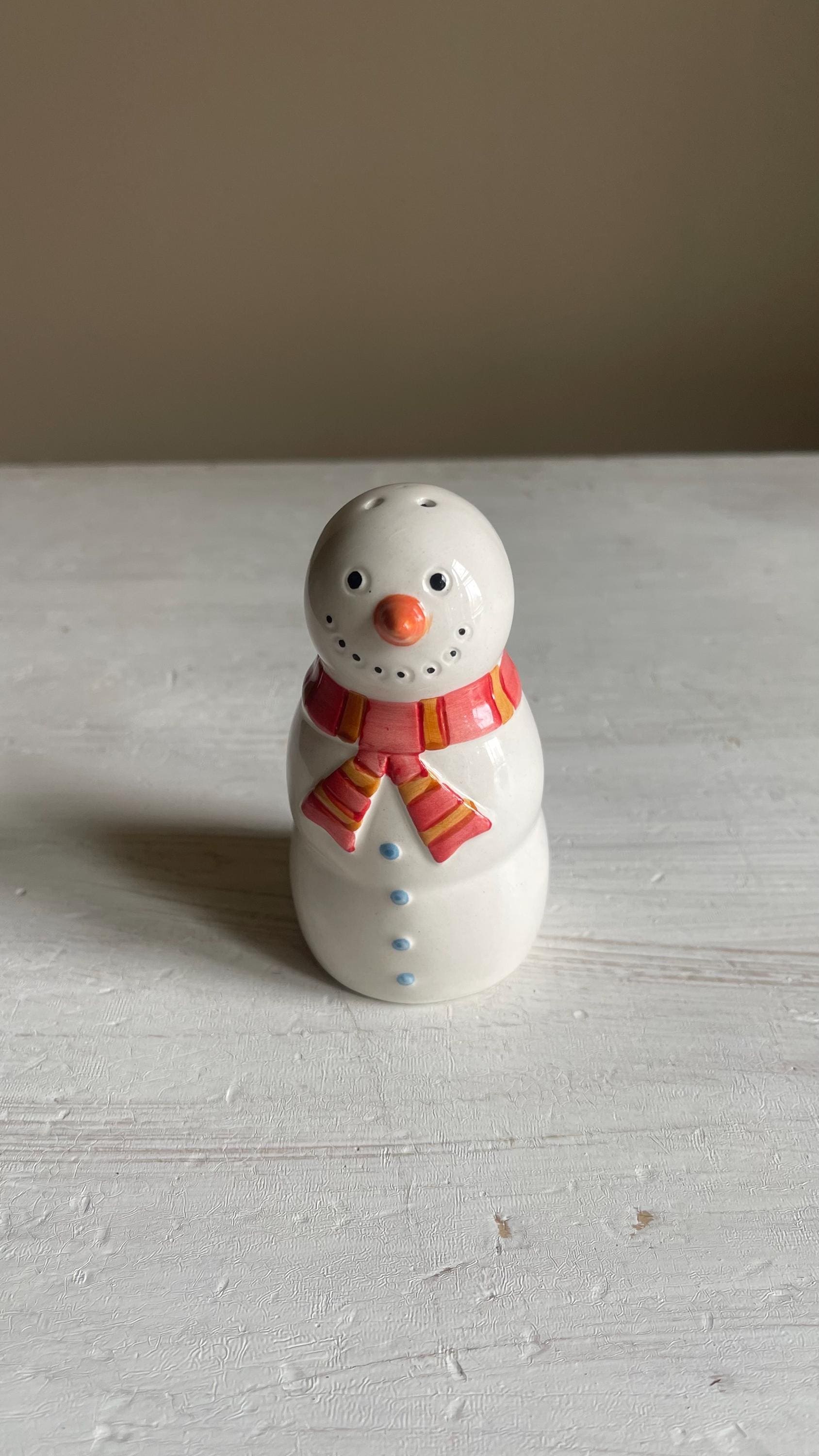 Vintage Snowman Salt & Pepper Shakers | Christmas Kitchen Decor