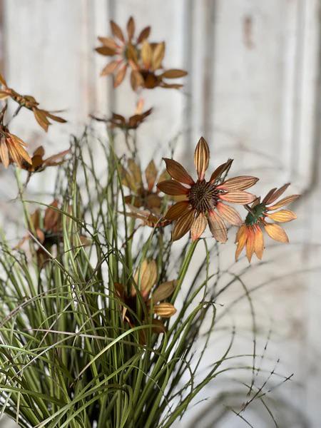 Artificial Potted Coneflower 23 Inch - Fall Faux Florals