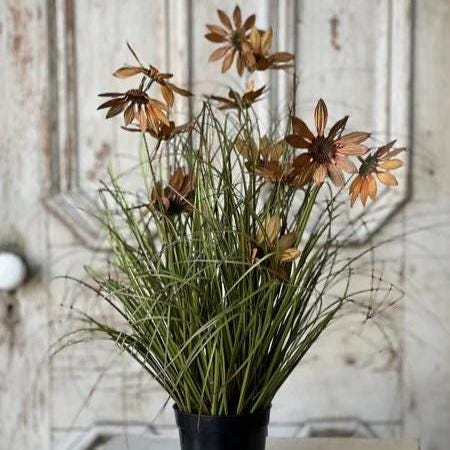 Artificial Potted Coneflower 23 Inch - Fall Faux Florals