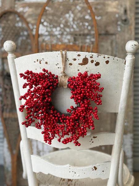 Red Berry Christmas Wreath – 8 Inch Winter Holiday Decor