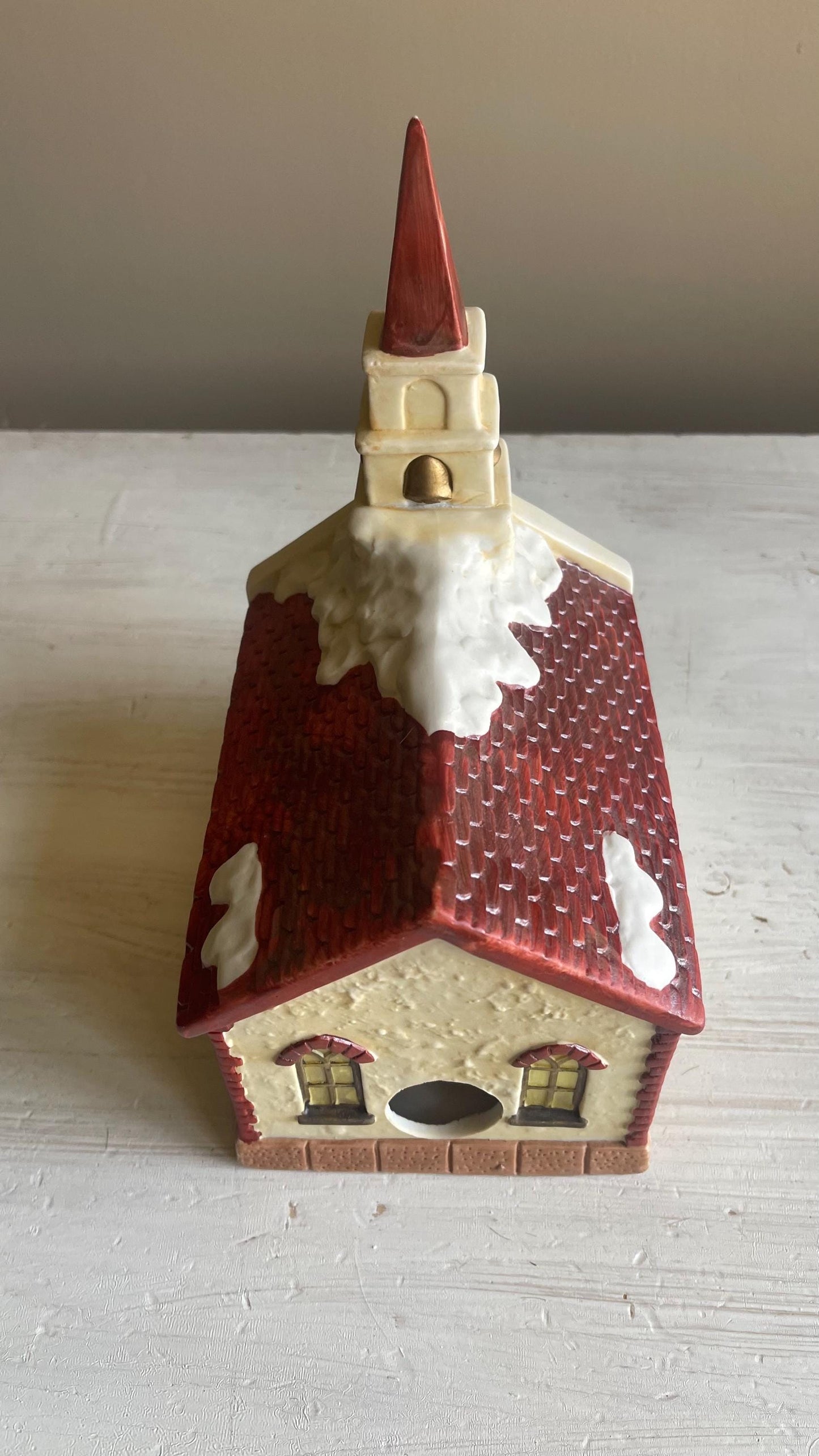 Americana Village St. Mary's Church – Hand-Painted Porcelain Christmas Decoration 1991