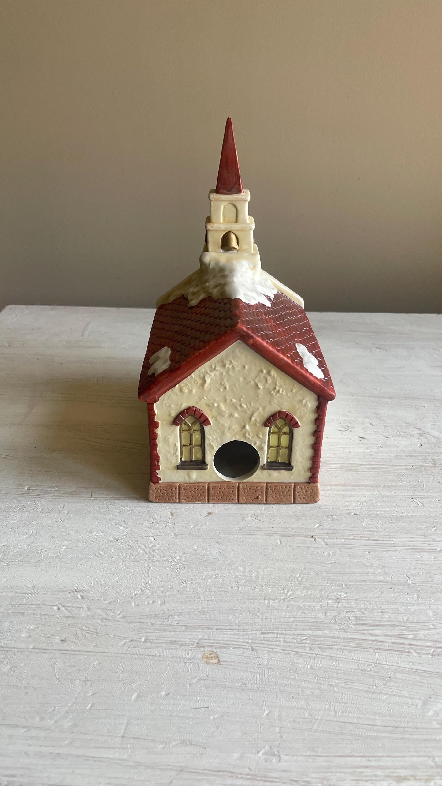Americana Village St. Mary's Church – Hand-Painted Porcelain Christmas Decoration 1991